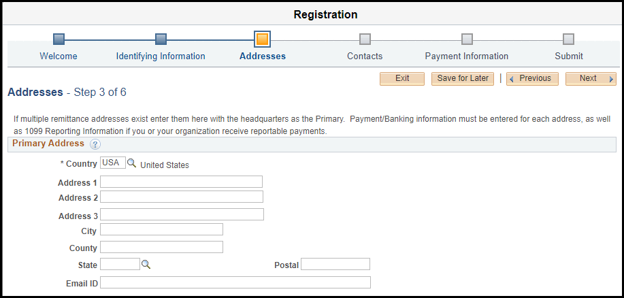 Addresses - Step 3 of 6