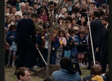President Bush Plants American Elm Tree in Centennial Grove