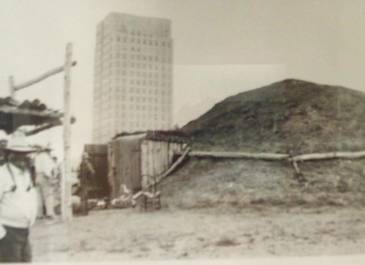 Mandan Earth Lodge on Capitol grounds-Crumbled beyond repair and removed from the grounds.