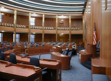House of Representatives Chamber-Lighting represents the moon and stars.
