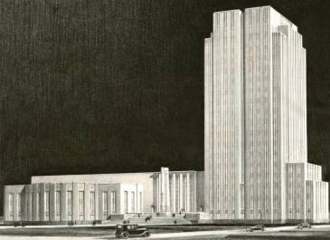 Architect Rendering of Capitol Building-Photo: ND State Historical Society circa 1931.