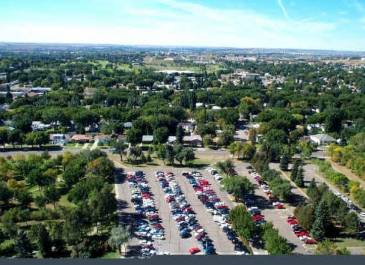 From 18th floor looking at west view of Bismarck, toward the Missouri River.