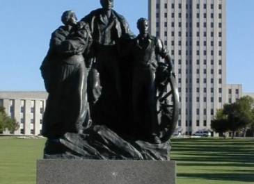 Pioneer Family-Donated 1946, Avard Fairbanks, sculptor, honors memory of great northwest.
