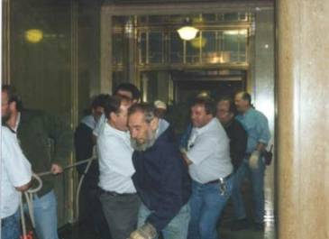 Christmas Tree Set Up-Step 1 bring the 20' tree into the building.