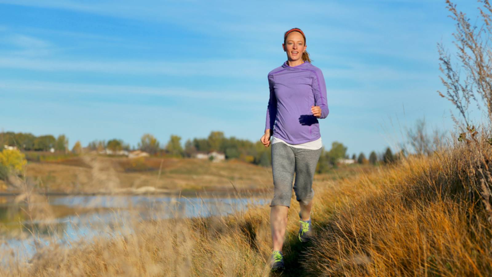 Woman hiking in North Dakota