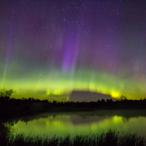 Northern lights at Sweet Briar Lake