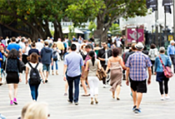 People walking in a crowd