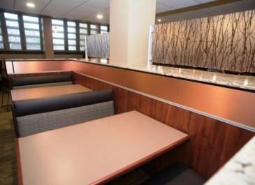 Booth Seating-Dining area features attractive, private booth seating.