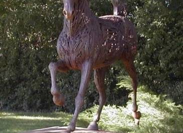 Horse "Cortes"-Donated Jul. 22, 1994, Bennett Brein, sculptor, west mall rd, south of legis chambers.