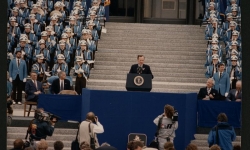 President Bush giving a speech