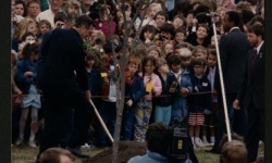 President Bush planting a tree